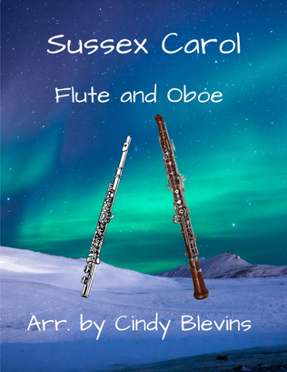 Book cover for Sussex Carol, for Flute and Oboe Duet