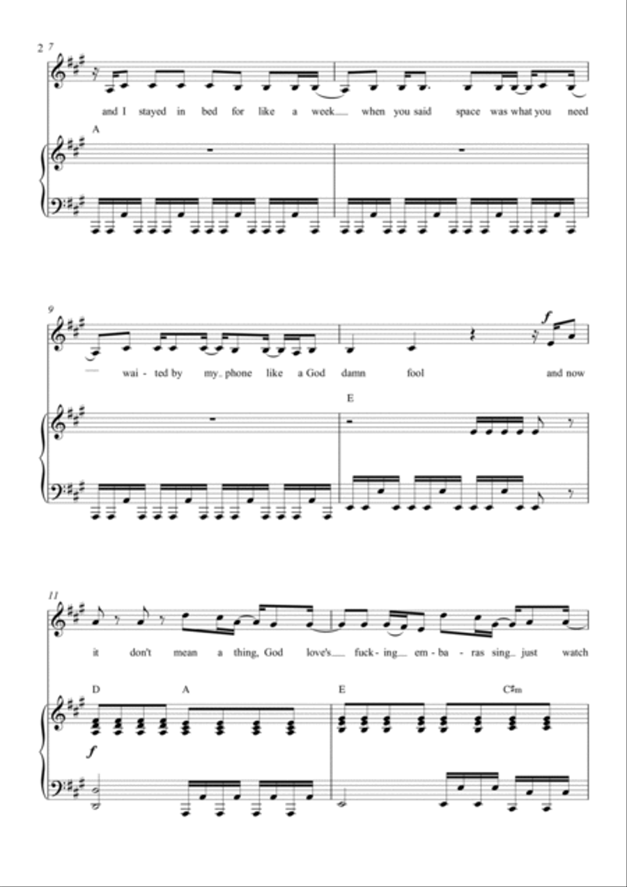 Love Is Embarrassing Piano, Vocal, Guitar scores gallery preview page 2