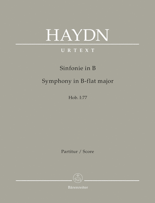 Book cover for Symphony in B-flat major Hob. I:77