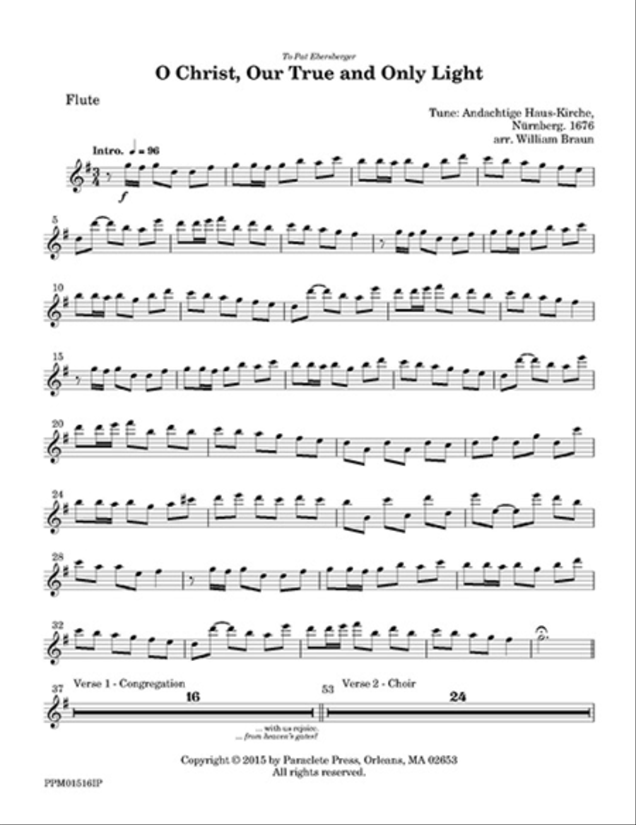 O Christ, Our True and Only Light 4-Part scores gallery preview page 1