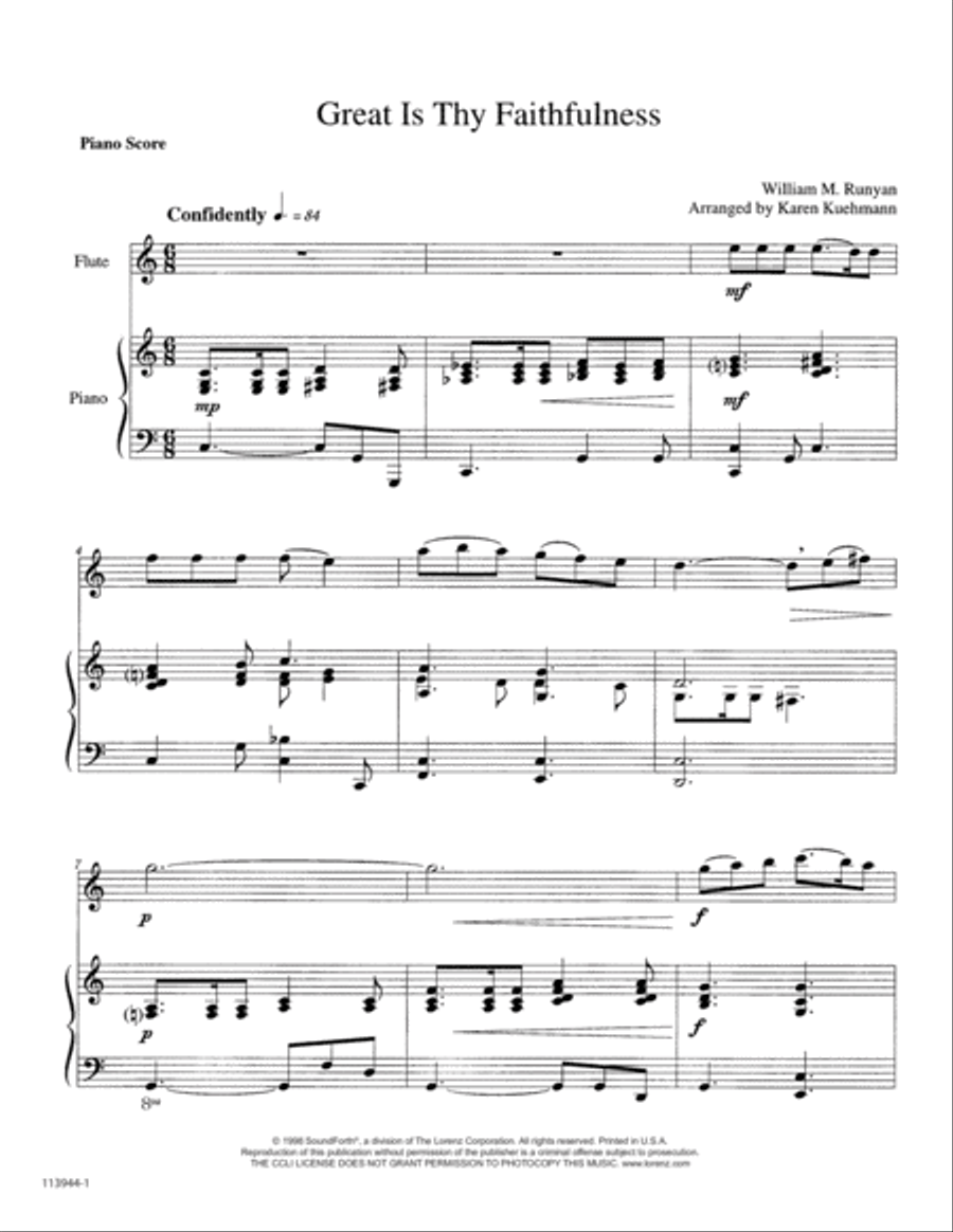 Great Is Thy Faithfulness - Flute Flute Solo scores gallery preview page 1