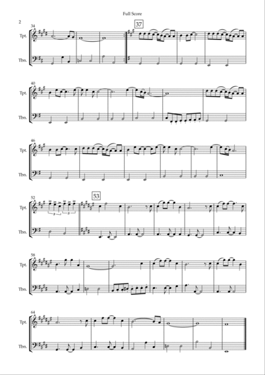 You'll Be In My Heart Brass Duet scores gallery preview page 2