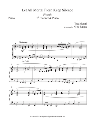 Book cover for Let All Mortal Flesh Keep Silence (B Flat Clarinet & Piano) Piano part