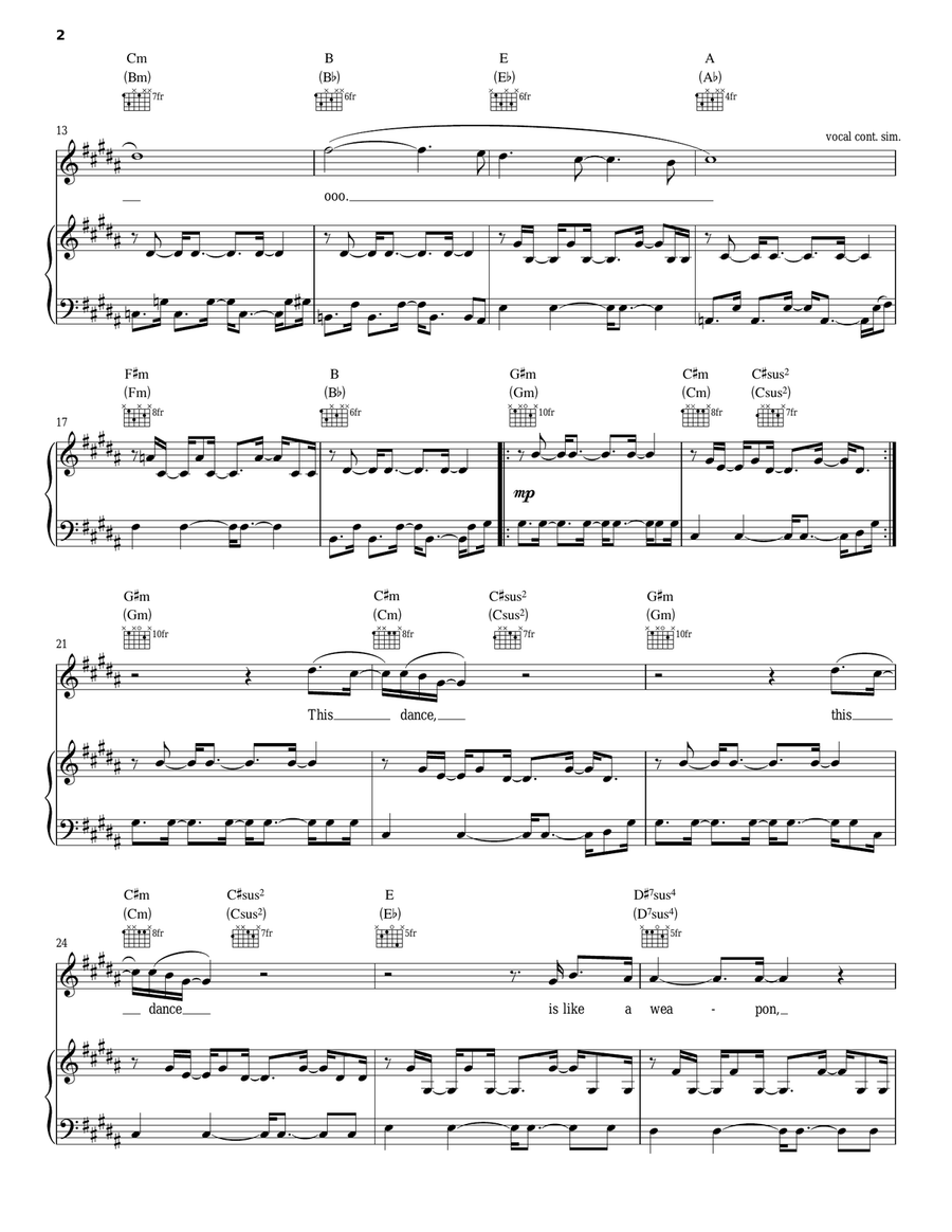 Present Tense Piano, Vocal, Guitar scores gallery preview page 2