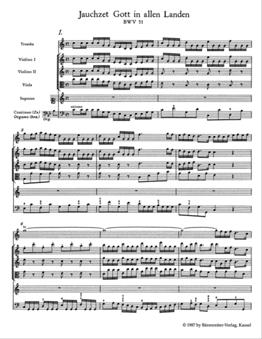 Praise ye God thruout creation, BWV 51 Orchestra scores gallery preview page 2