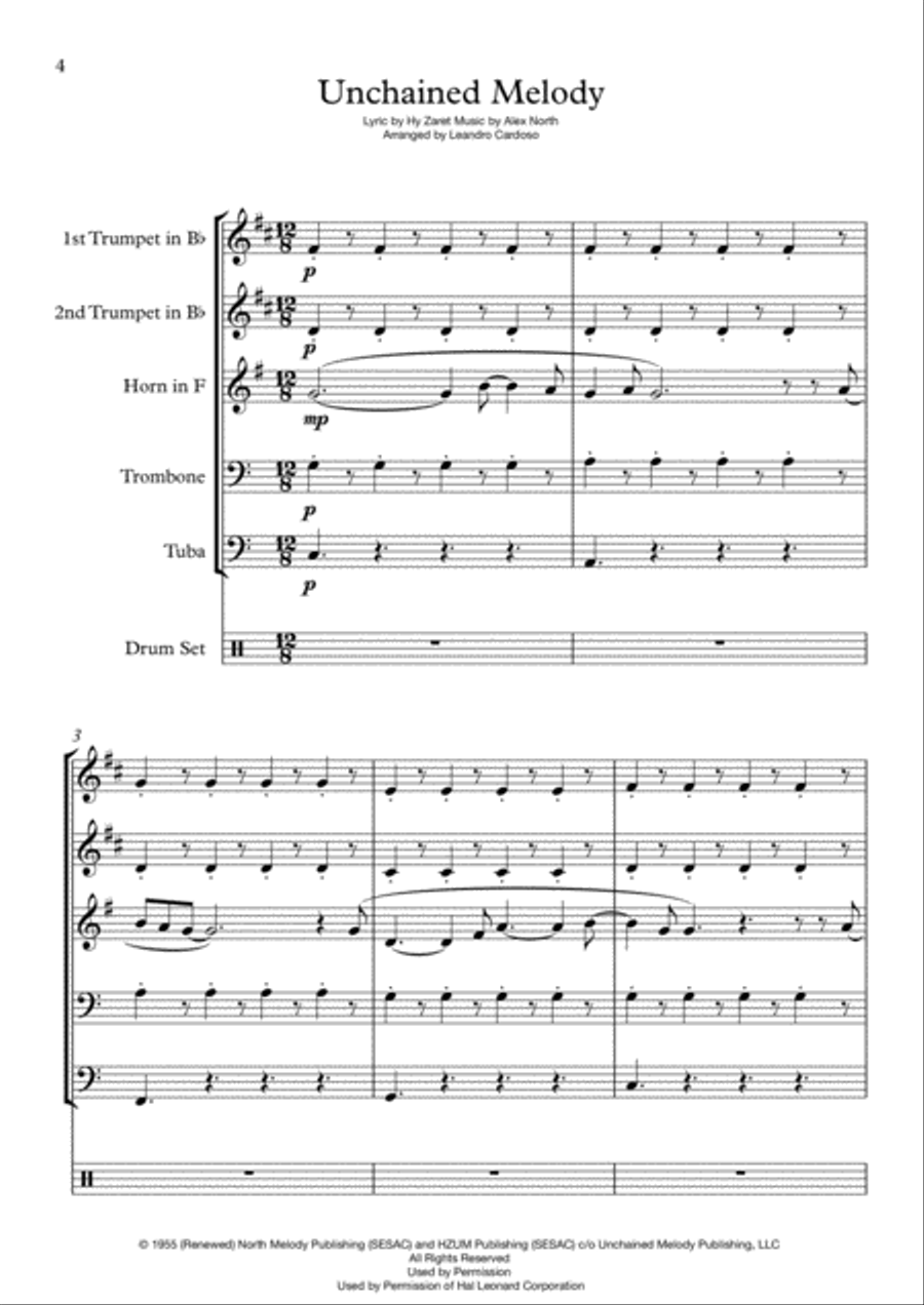 Unchained Melody Small Ensemble scores gallery preview page 4