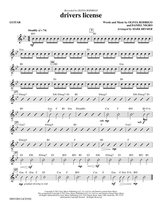 Book cover for drivers license (arr. Mark Brymer) - Guitar