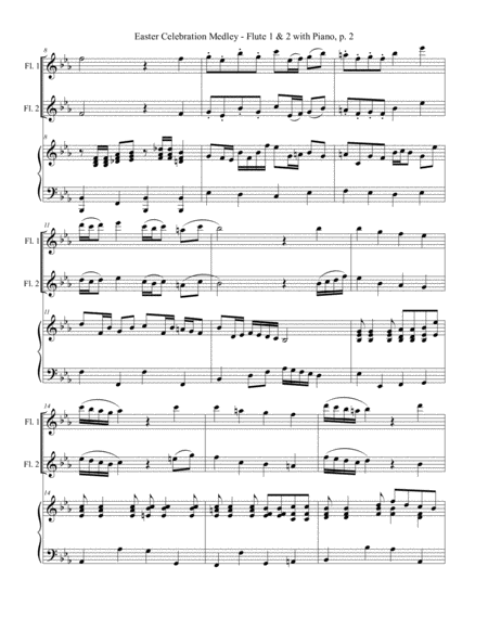 EASTER CELEBRATION MEDLEY (for Flute 1, Flute 2 and Piano with Instrumental Parts) image number null