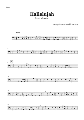 Book cover for Hallelujah by Handel for Tuba