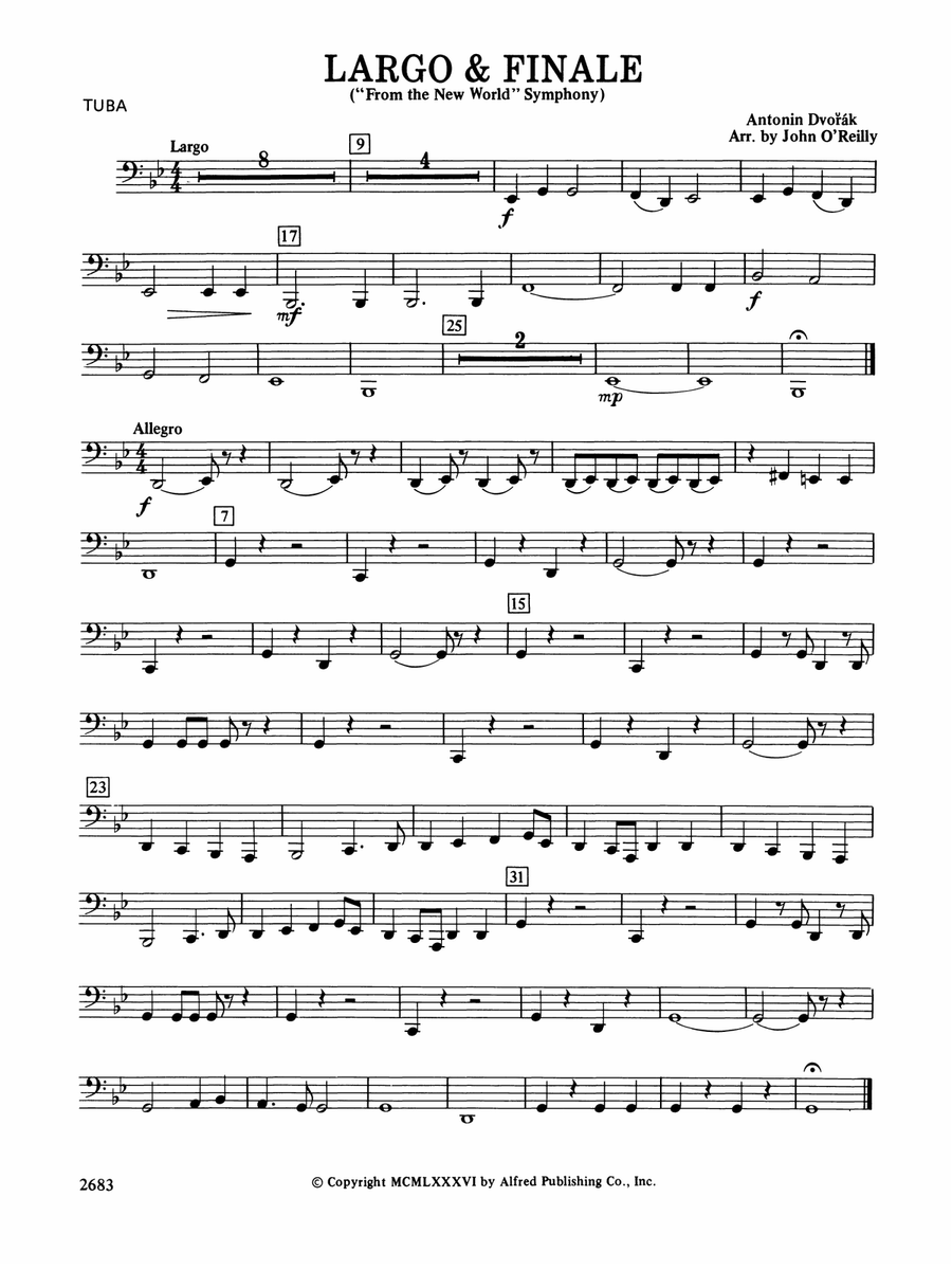 Largo and Finale from the New World Symphony: Tuba