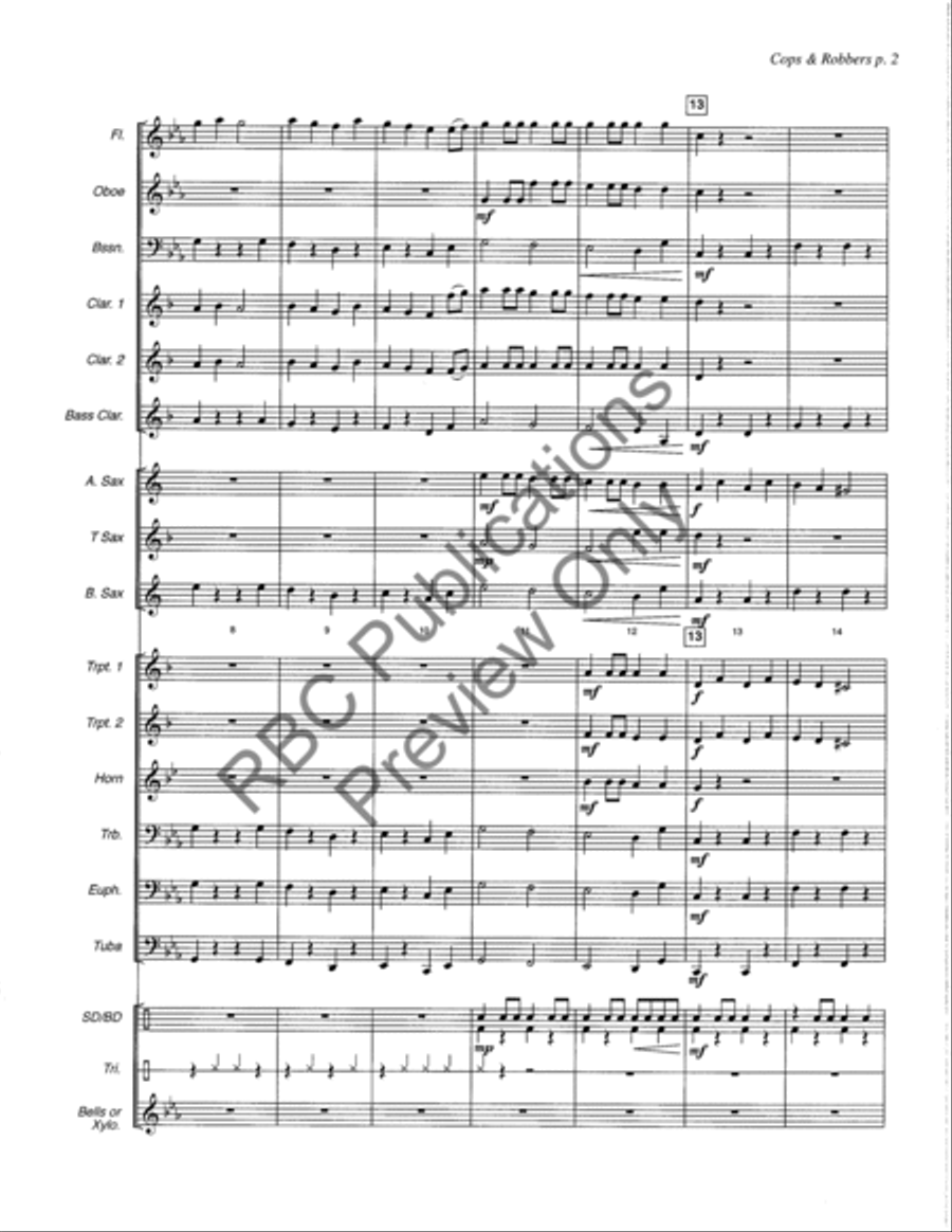 Cops & Robbers Concert Band scores gallery preview page 5