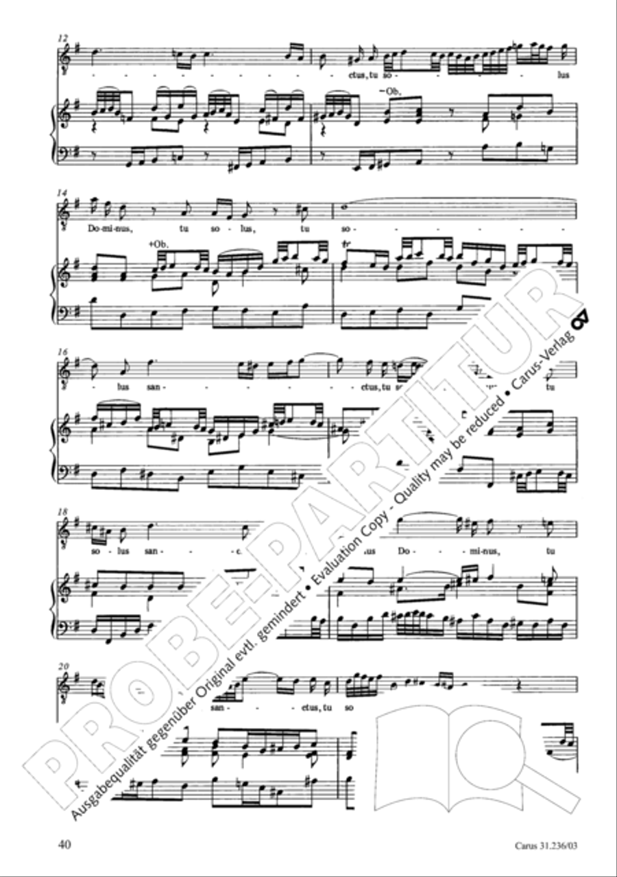Mass in G Major 4-Part scores gallery preview page 41