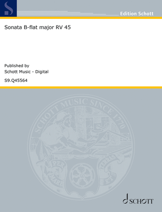 Book cover for Sonata B-flat major RV 45
