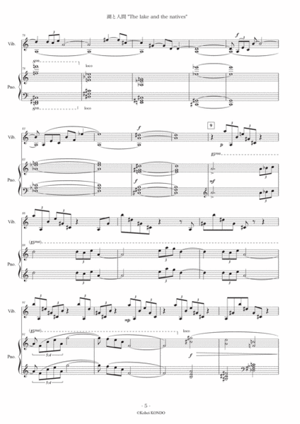 Duet for Vibraphone and Piano "The lake and the natives"Op.213