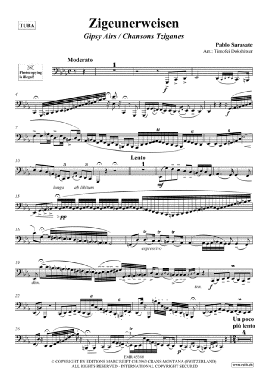Zigeunerweisen Tuba scores gallery preview page 2