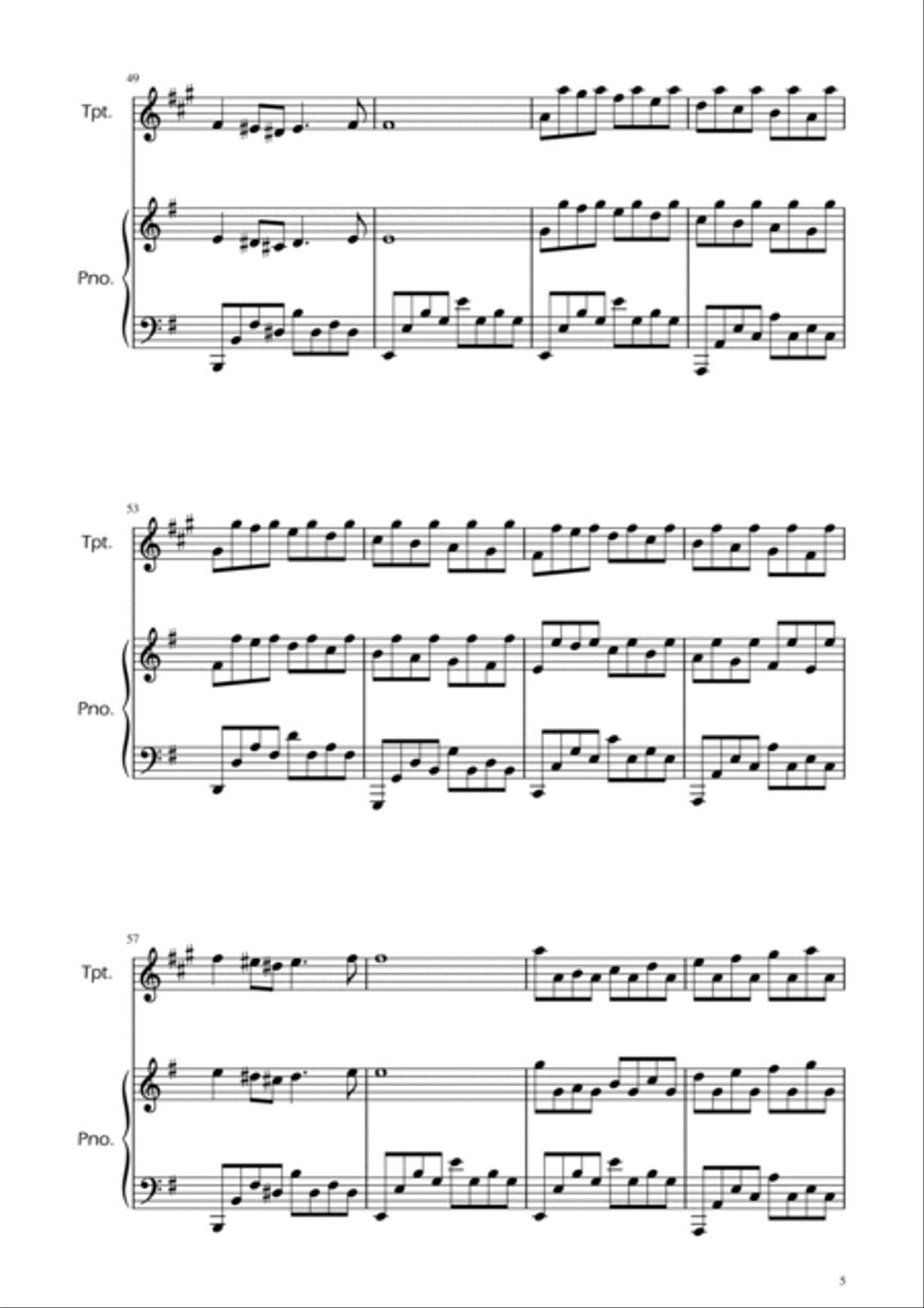 Passacaglia - Handel/Halvorsen - Trumpet Solo w/ Piano Chamber Music scores gallery preview page 5