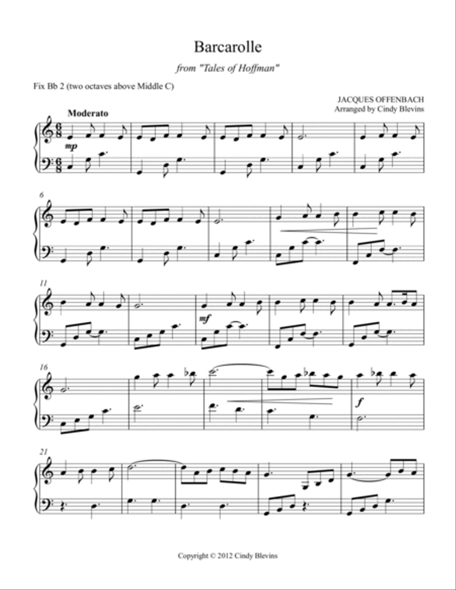 Barcarolle, for Lever or Pedal Harp Barcarolle, for Lever or Pedal Harp Pedal Harp scores gallery preview page 2