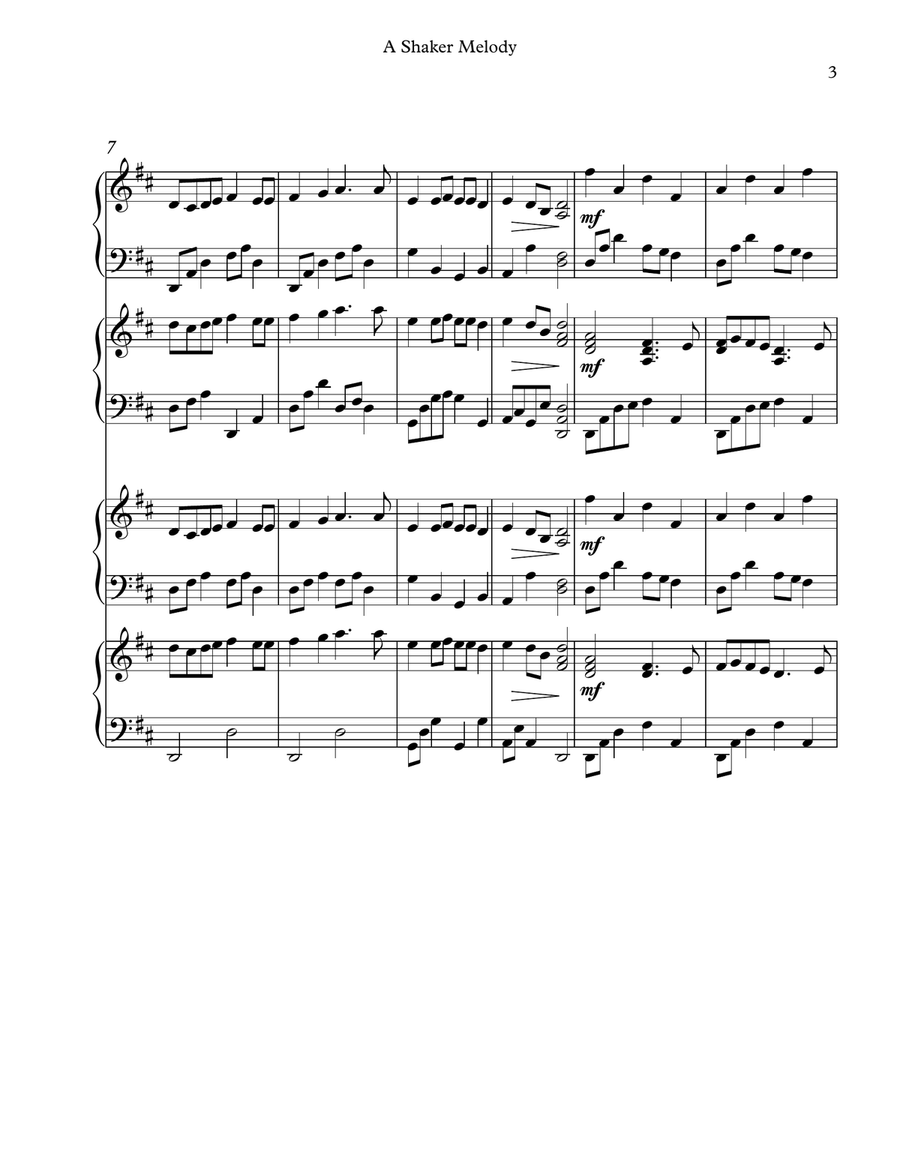 A Shaker Melody - Conductor Score Small Ensemble scores gallery preview page 3