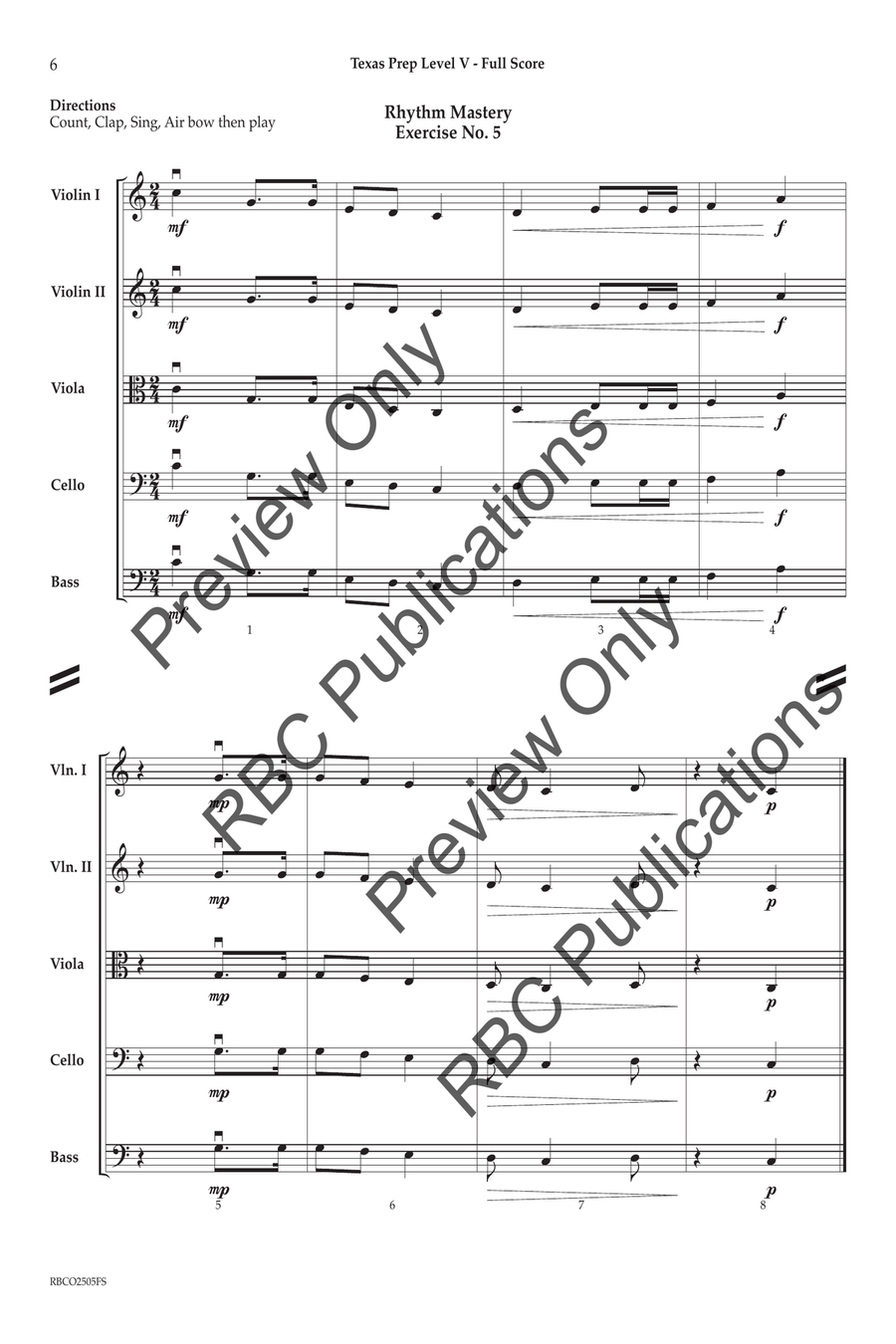 Texas Prep Level V Orchestra scores gallery preview page 5