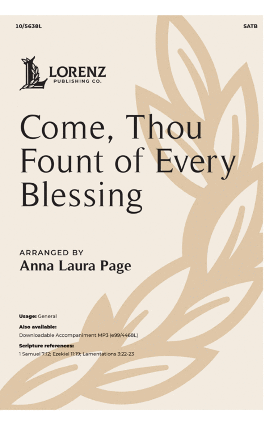 Come, Thou Fount of Every Blessing 4-Part scores gallery preview page 1