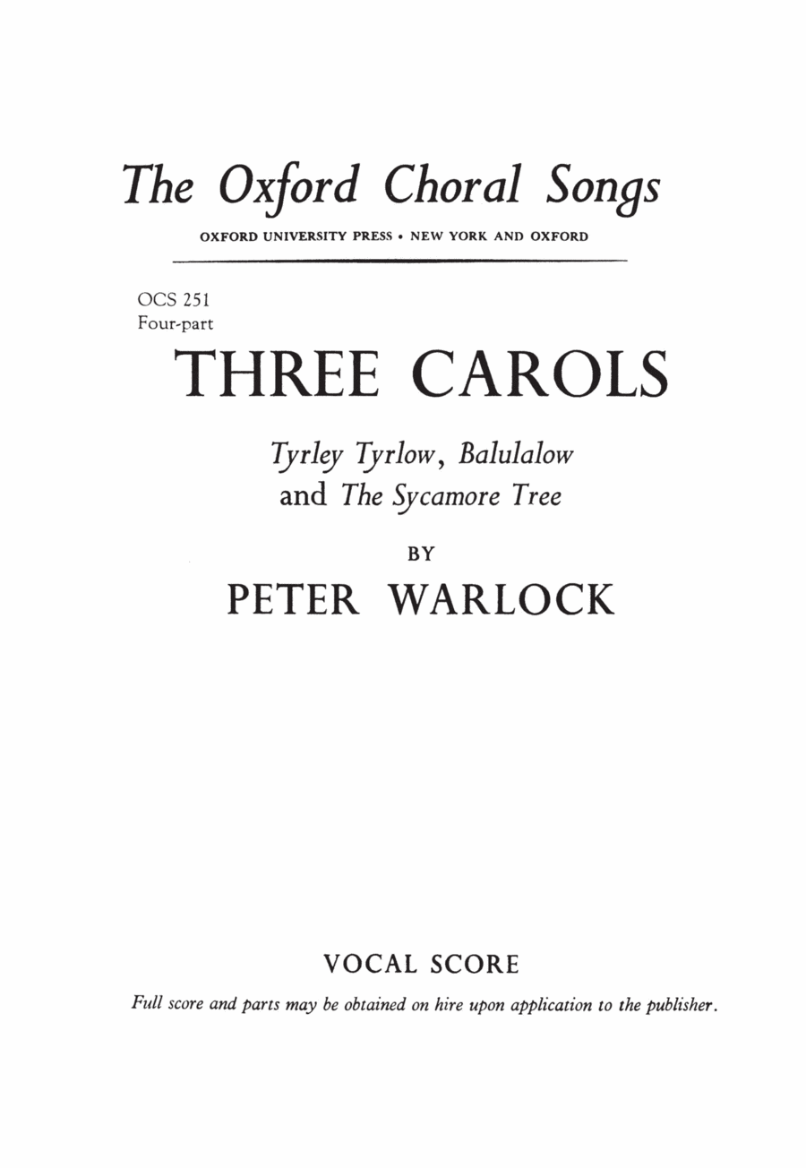 Three Carols 4-Part scores gallery preview page 1