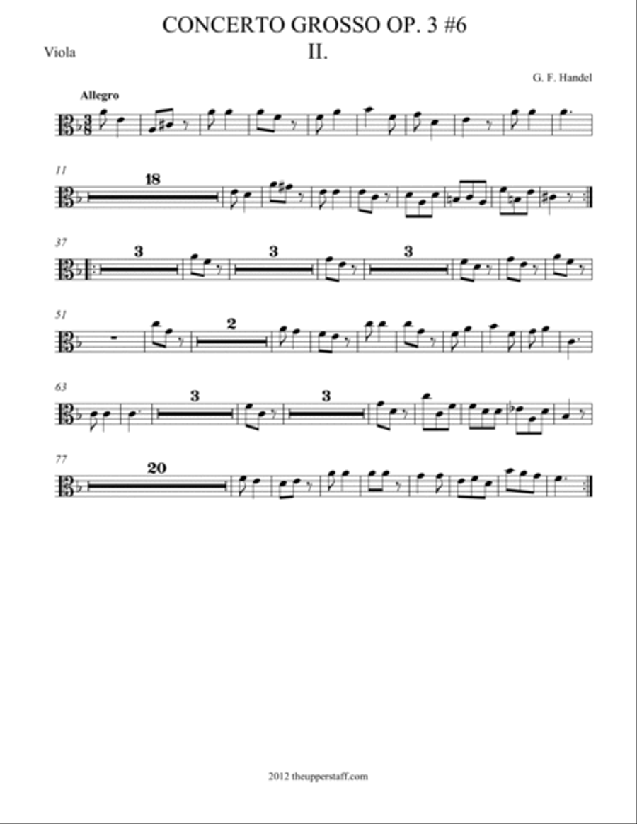 Concerto Grosso Op. 3 #6 Movement II. Small Ensemble scores gallery preview page 5
