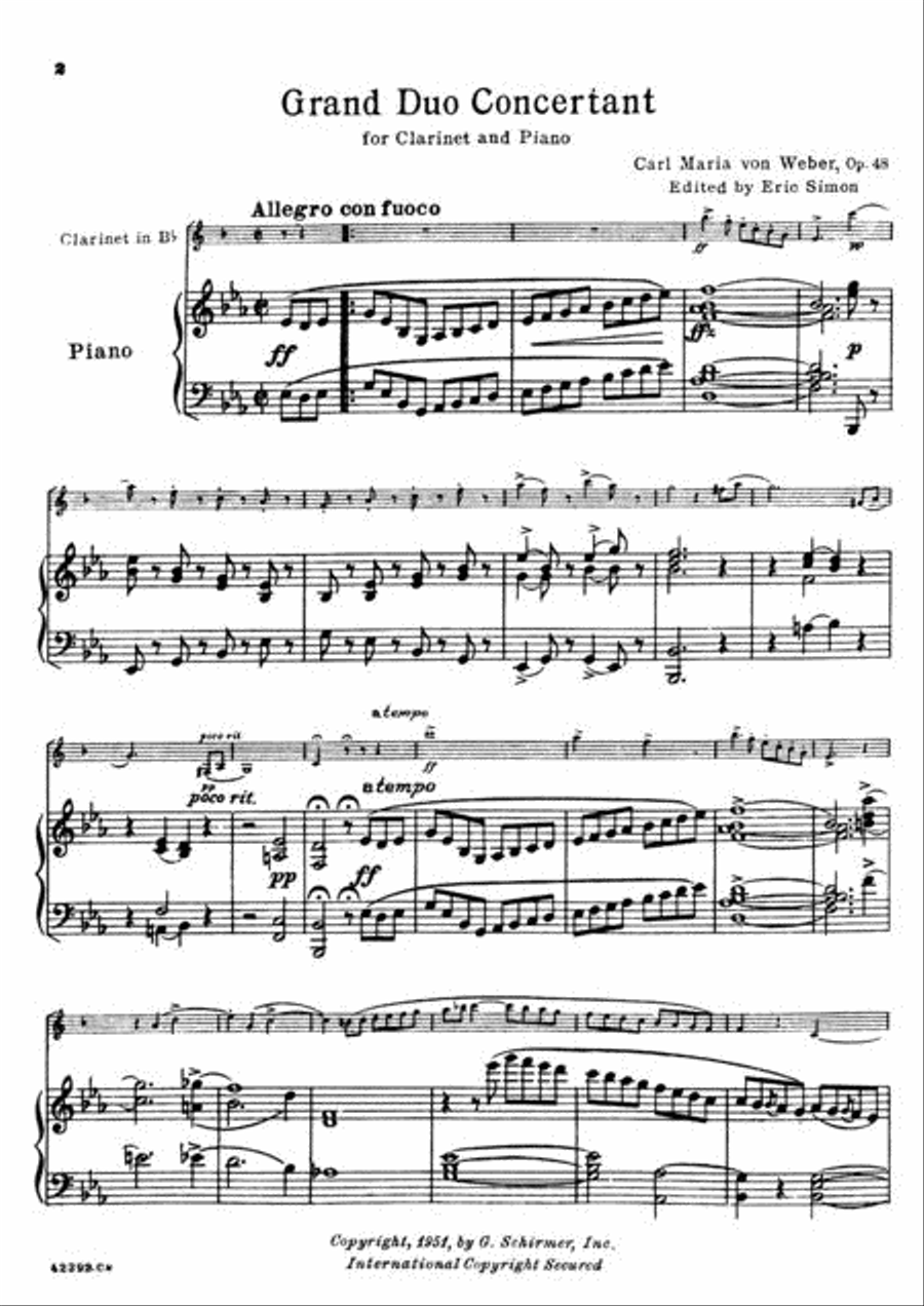 Masterworks for Clarinet and Piano Clarinet Solo scores gallery preview page 2