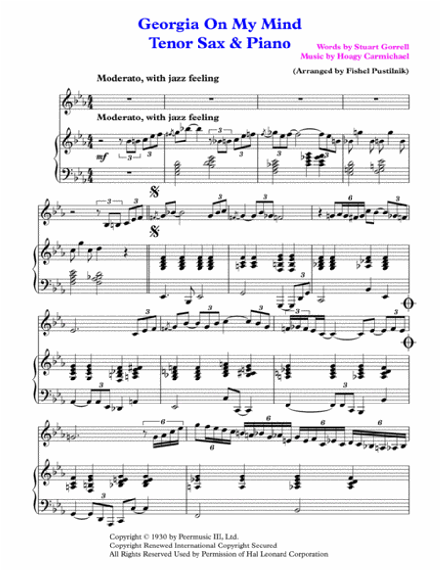 Georgia On My Mind Woodwind Duet scores gallery preview page 2