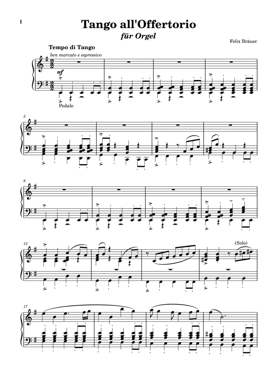 Tango all'Offertorio Tango all'Offertorio Organ Solo scores gallery preview page 1