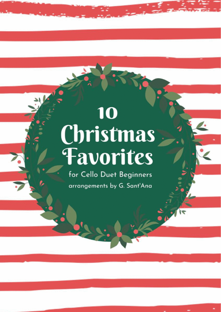 10 Christmas Favorites for Cello Duet Beginners (Easy) image number null