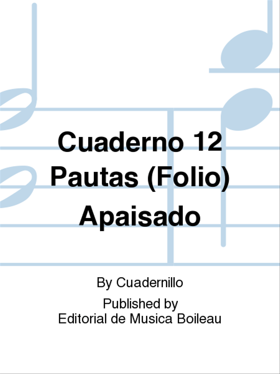 Cuaderno 12 Pautas (Folio) Apaisado Staff Paper scores gallery preview page 1