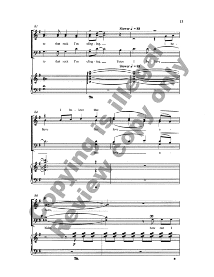 How Can I Keep from Singing? (Choral Score) 4-Part scores gallery preview page 12