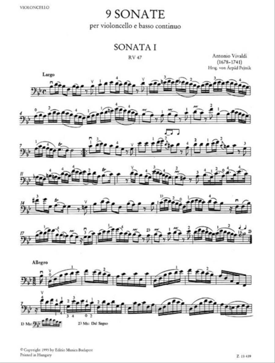 9 Sonatas For Cello And Piano Piano Accompaniment scores gallery preview page 2