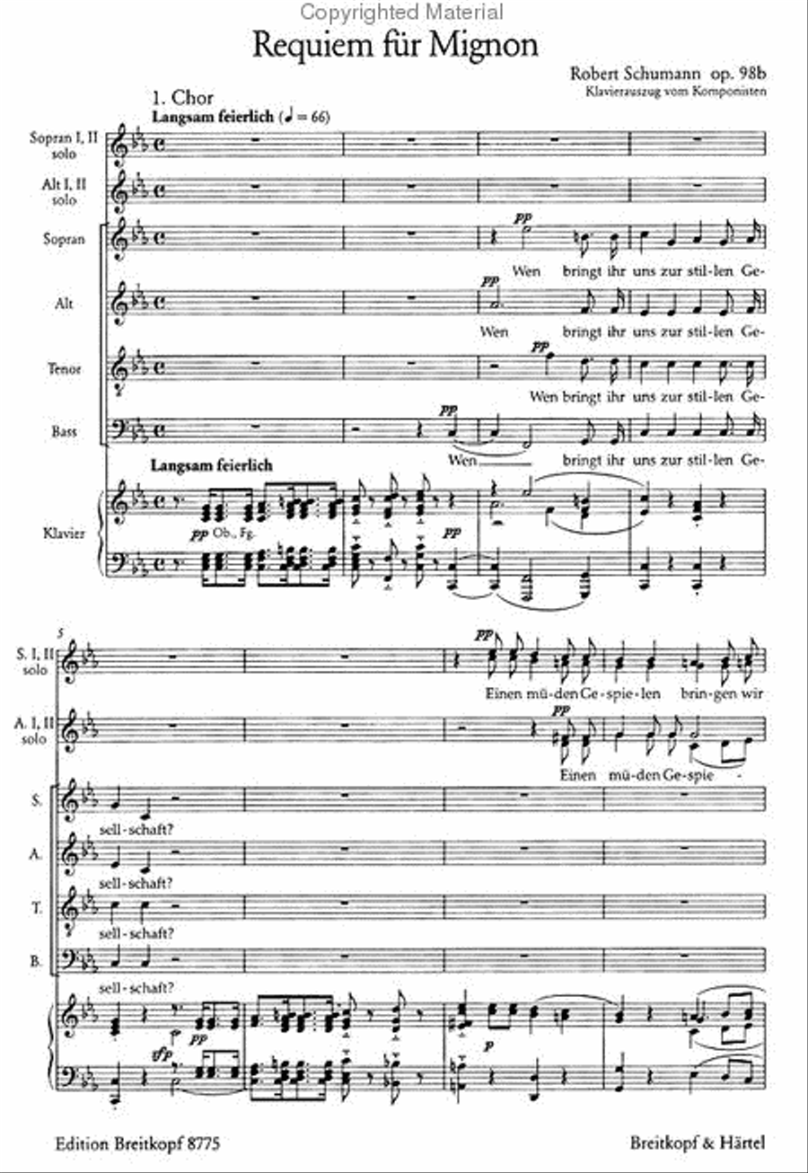 Requiem for Mignon Op. 98b Choir scores gallery preview page 2