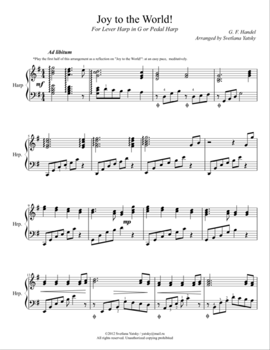 Joy to the World! Harp scores gallery preview page 1