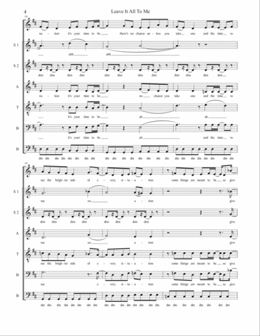 Leave It All To Me 4-Part scores gallery preview page 4
