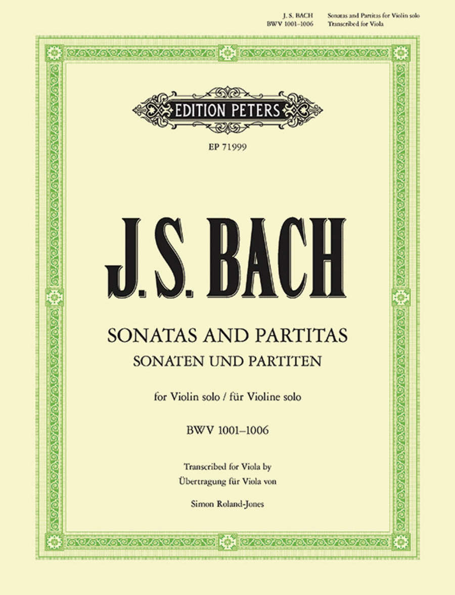 Sonatas & Partitas BWV 1001û1006, Transcription for Viola Solo