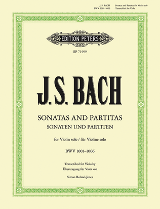 Book cover for Sonatas and Partitas for Violin Solo BWV 1001-1006 (Transcribed for Viola)