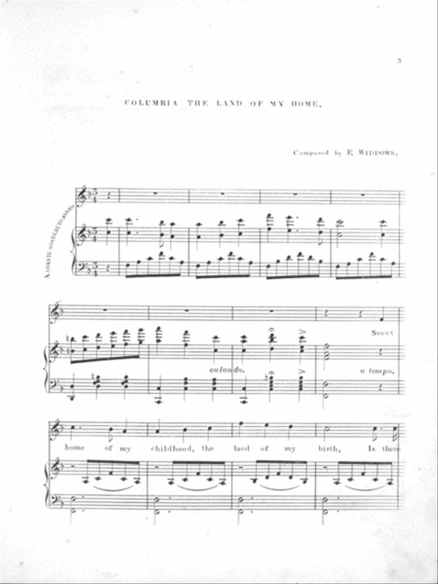 Columbia the Land of My Home. Ballad Voice scores gallery preview page 2