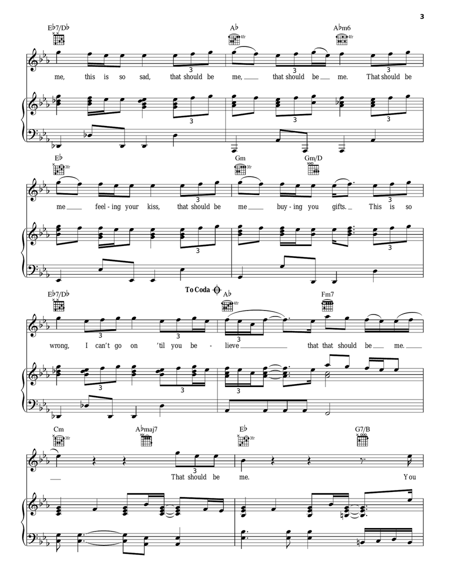 That Should Be Me Piano, Vocal, Guitar scores gallery preview page 3