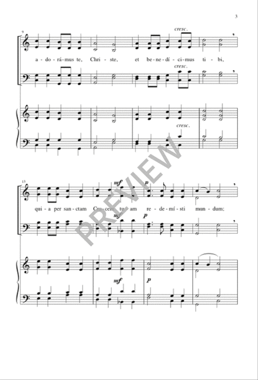 Adoramus Te, Christe 4-Part scores gallery preview page 3