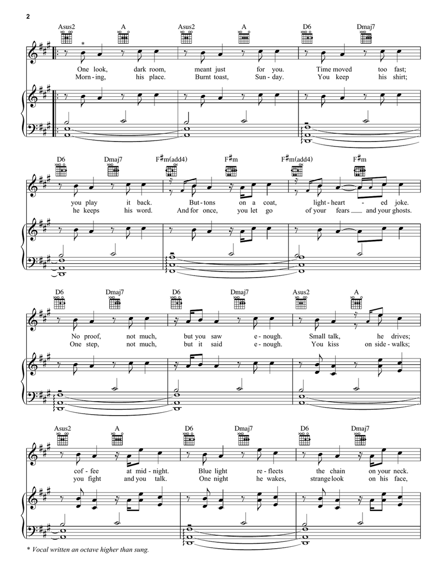 You Are In Love Piano, Vocal, Guitar scores gallery preview page 2