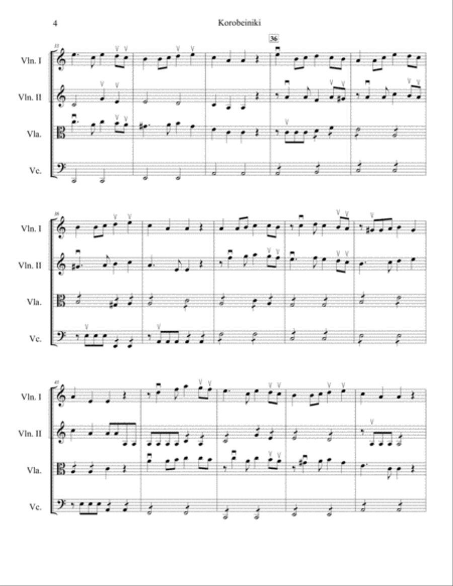 Korobeiniki Chamber Orchestra scores gallery preview page 4