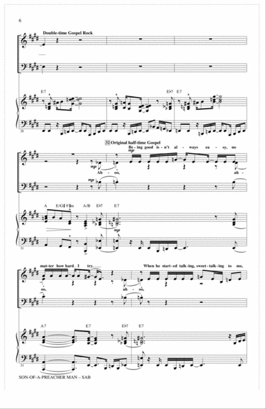 Son-Of-A-Preacher Man (arr. Mac Huff) 3-Part scores gallery preview page 5