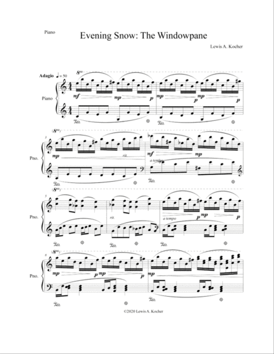Evening Snow: The Windowpane Piano Solo scores gallery preview page 2