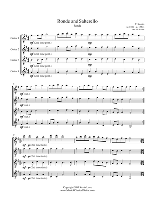 Ronde and Salterello (Guitar Quartet) - Score and Parts