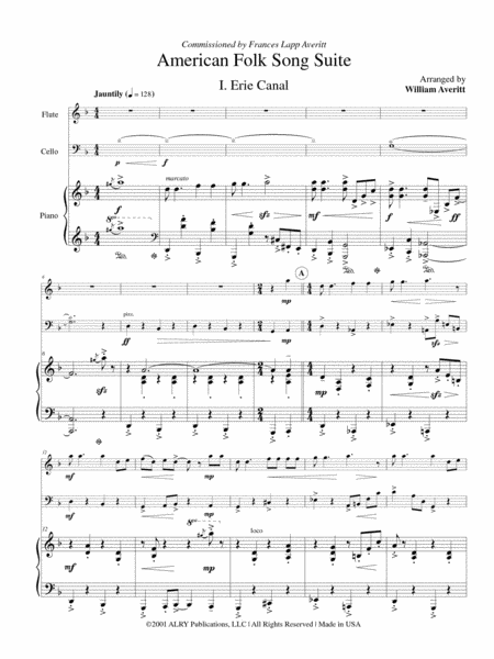 American Folk Song Suite for Flute, Cello and Piano image number null