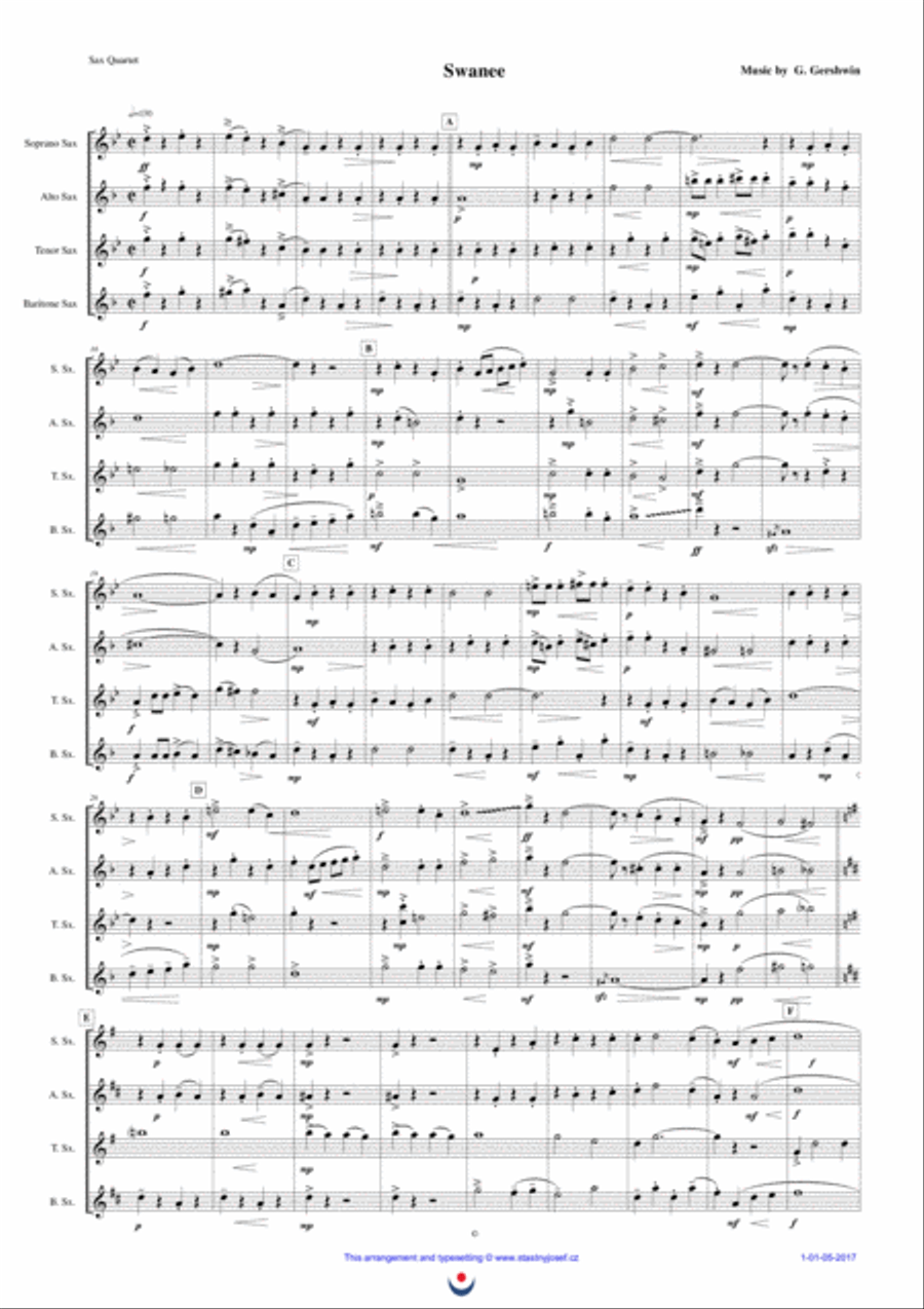 Swanee Woodwind Quartet scores gallery preview page 1