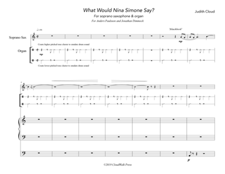 What Would Nina Simone Say? For Soprano Sax & Organ (9'50") image number null
