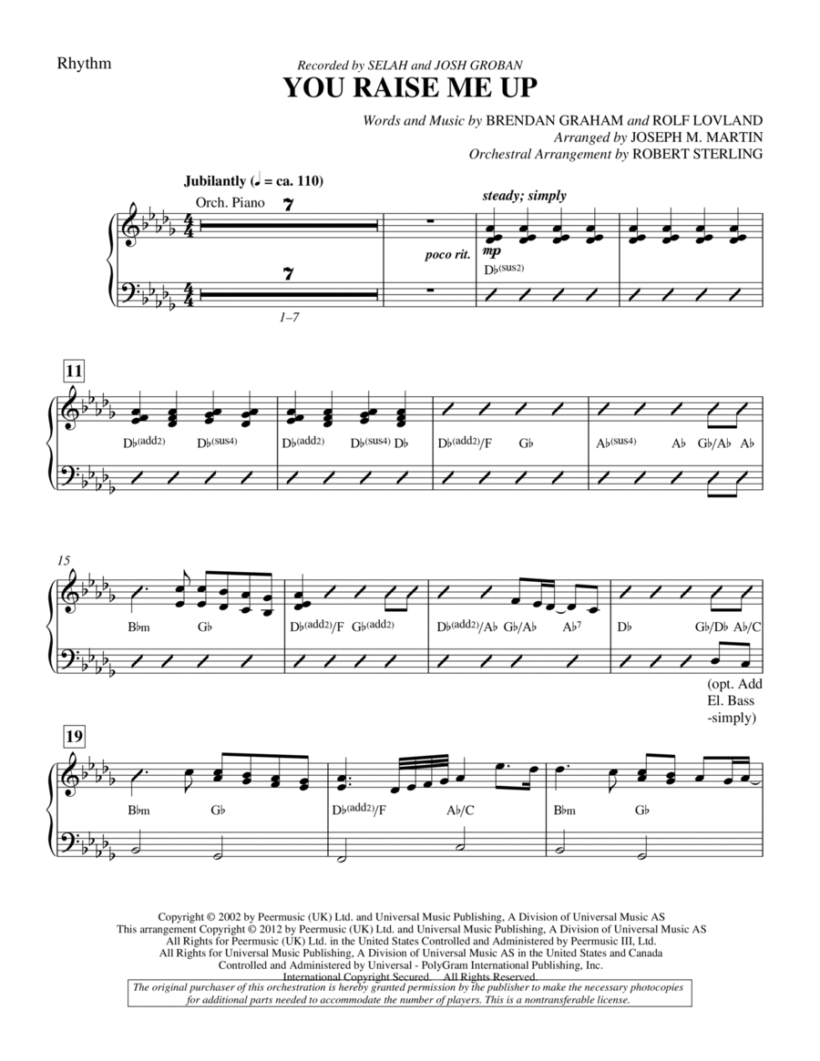 You Raise Me Up - Master Rhythm Choir scores gallery preview page 1